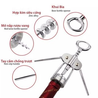 Dụng cụ khui rượu vang inox cao cấp siêu bền