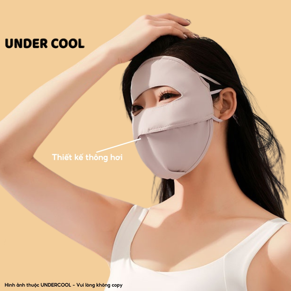 COMBO 3 Khẩu Trang Chống Nắng Fullface UNDERCOOL  Che Trán Toàn Bộ Khuôn Mặt Chống Tia UV Thun Lạnh,Có Hai lớp cb- KT02