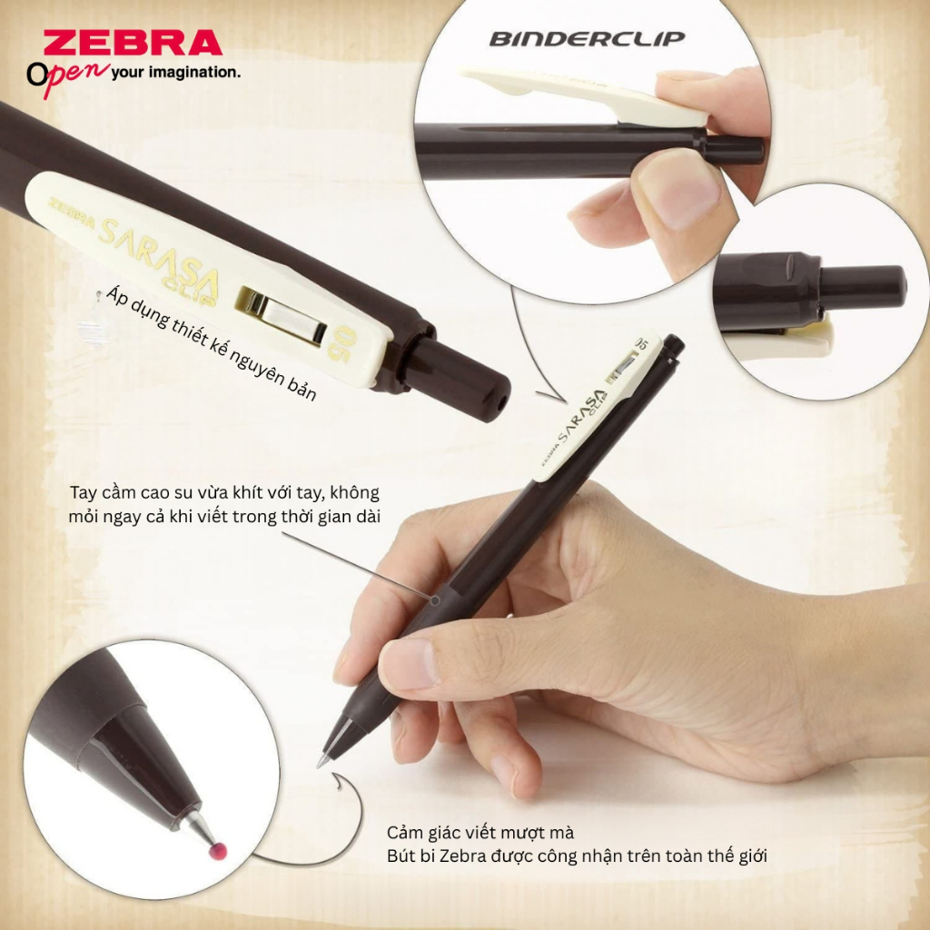 Ảnh Bút Gel Zebra Sarasa Clip Vintage 0.5mm - 10 Màu Cổ Điển, Mực Gốc Nước, Công Nghệ Nhật Bản [Chính Hãng] 2
