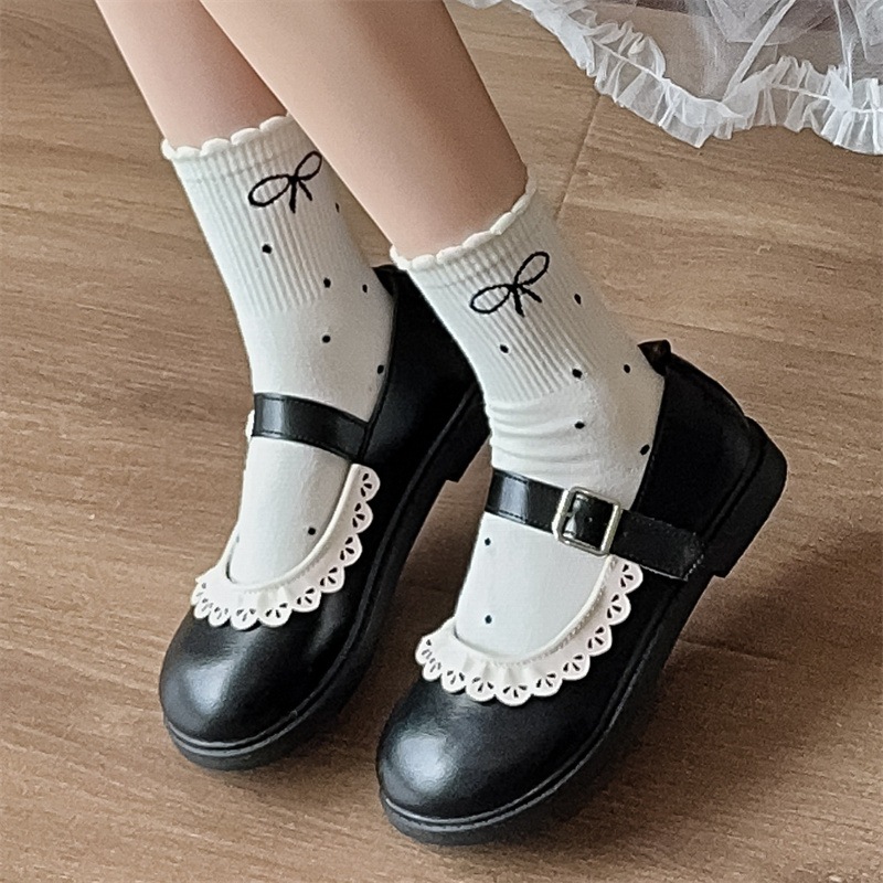 Vớ Tất nữ hình Nơ 4 màu cổ lửng siêu dễ thương, xinh xắn