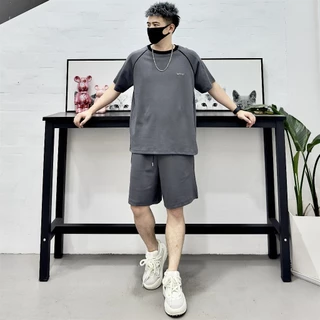 Bộ quần áo mùa hè nam chất vải tổ ong co dãn, đồ bộ mùa hè nam thoáng khí