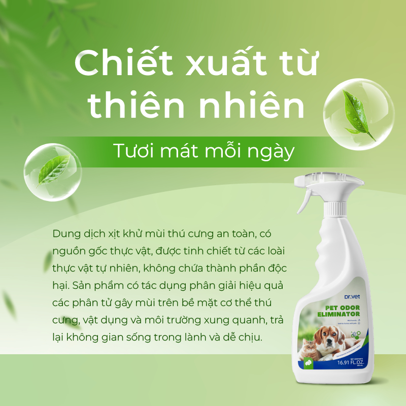 Chai Xịt Khử Mùi Cho Thú Cưng DrVET Khử Mùi Hôi Hiệu Quả - Pet Odor Eliminator
