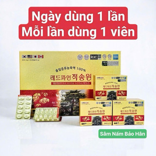 Tinh Dầu Thông Đỏ Chính Phủ Hàn Quốc Red Pine Jeok Songwon Hộp 180 Viên, Phòng các bệnh tiểu đường, huyết áp