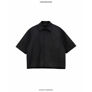 HYPNOTISM | RELAXED-FIT DENIM SHIRT - Áo sơ mi denim tay ngắn dáng rộng, form boxy chất dày dặn