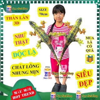 THÚ BÔNG THẰN LẰN THẠCH SÙNG TẮC KÈ 3D NHƯ THẬT SIZE LỚN 1M3, NHỎ 70CM, NHỒI GÒN 100% LÔNG NHUNG MỊN