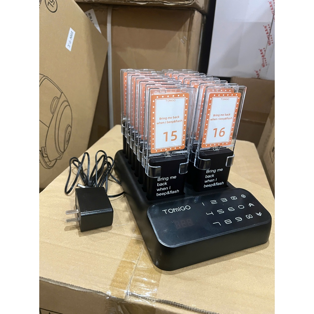 Bộ thẻ rung gọi khách order, bộ thẻ rung khách tự phục vụ TOMIGO - BH ...