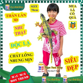 THÚ BÔNG THẰN LẰN THẠCH SÙNG TẮC KÈ 3D NHƯ THẬT SIZE LỚN 1M3, NHỎ 70CM, NHỒI GÒN 100% LÔNG NHUNG MỊN
