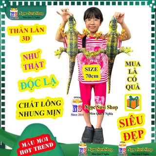 THÚ BÔNG THẰN LẰN THẠCH SÙNG TẮC KÈ 3D NHƯ THẬT SIZE LỚN 1M3, NHỎ 70CM, NHỒI GÒN 100% LÔNG NHUNG MỊN