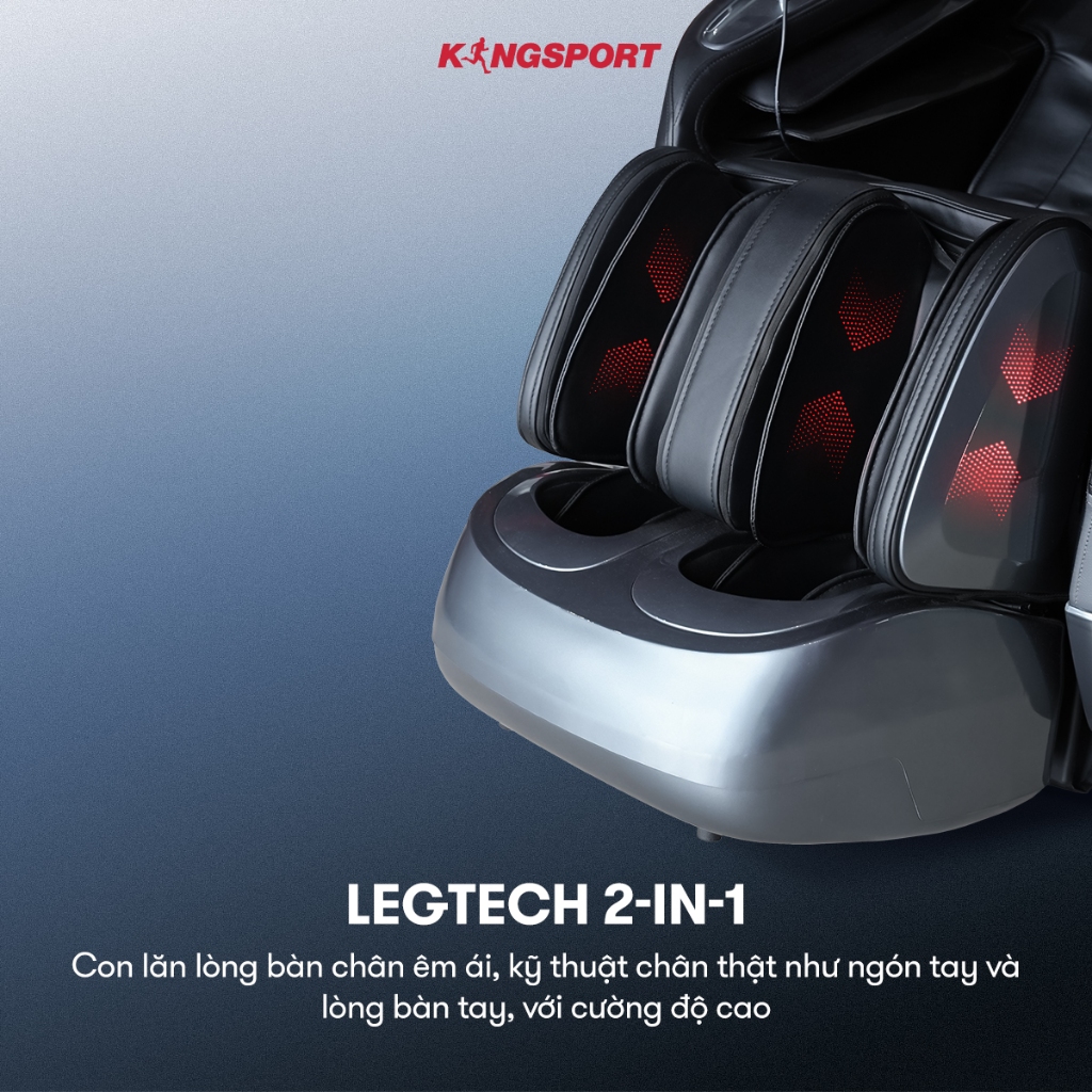 Ghế massage KINGSPORT Standard G15 NEW công nghệ Kingtech Touch Pro, massage kéo giãn toàn thân
