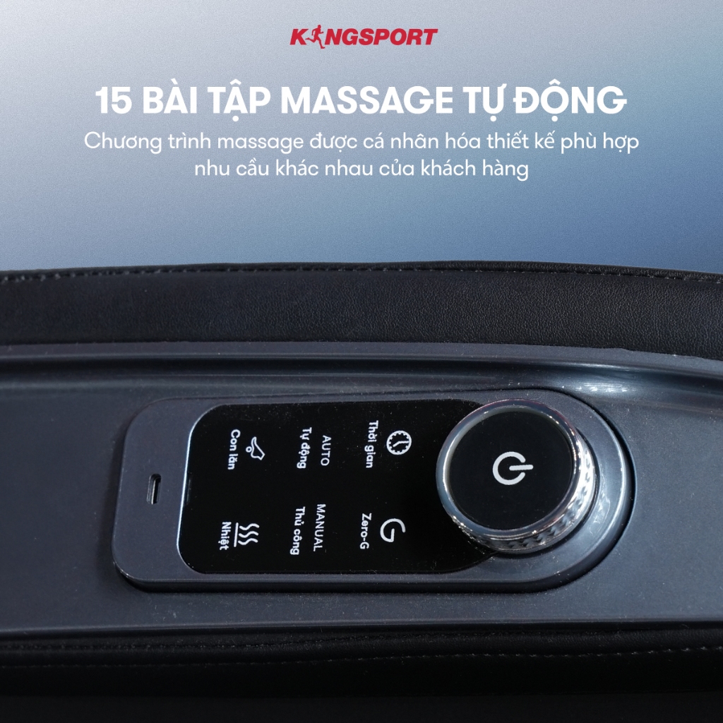 Ghế massage KINGSPORT Standard G15 NEW công nghệ Kingtech Touch Pro, massage kéo giãn toàn thân