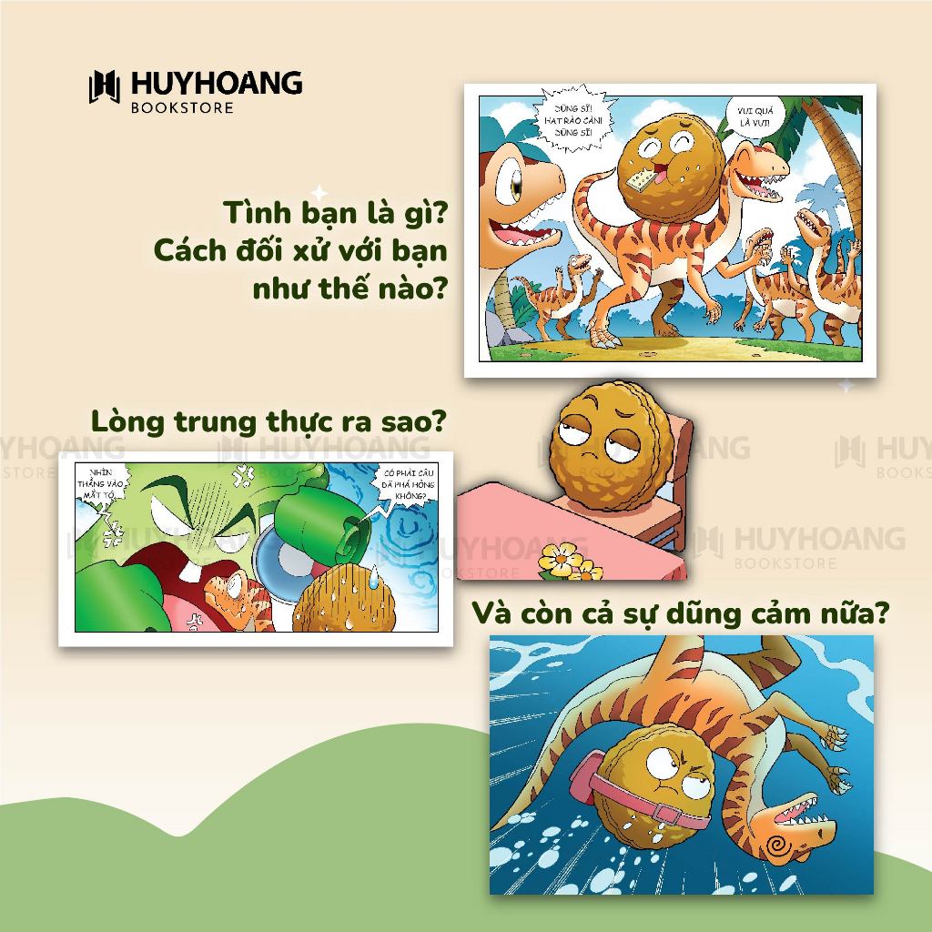 Ảnh Sách Plants vs Zombies, Trái cây đại chiến zombie, Thế giới khủng long, Truyện tranh cho bé 2