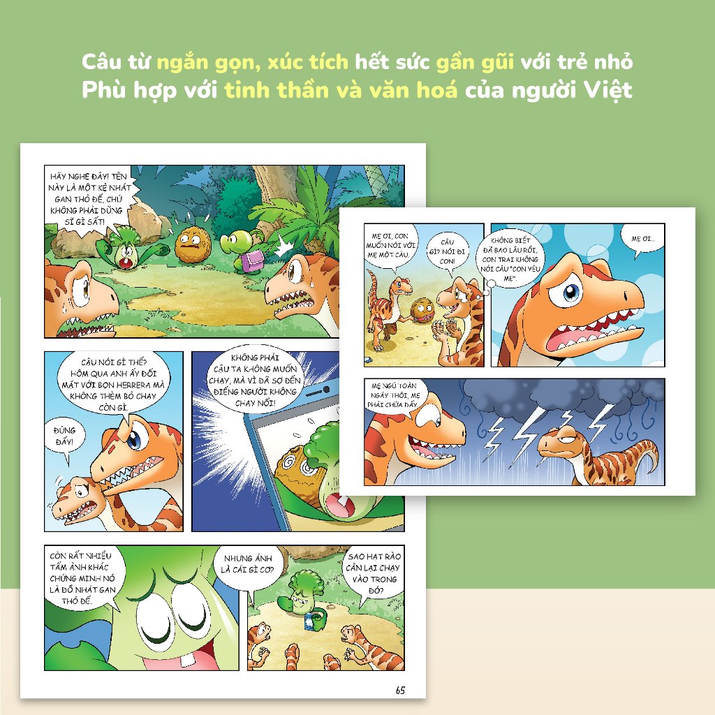 Ảnh Sách Plants vs Zombies, Trái cây đại chiến zombie, Thế giới khủng long, Truyện tranh cho bé 3