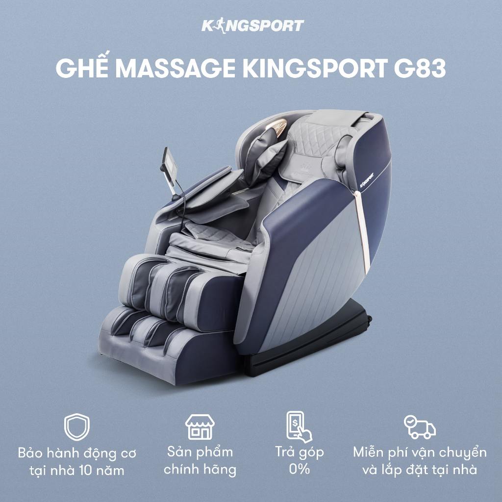 Ghế massage KINGSPORT G83 hệ thống con lăn hiện đại, con lăn lòng bàn chân, 5 bài massage