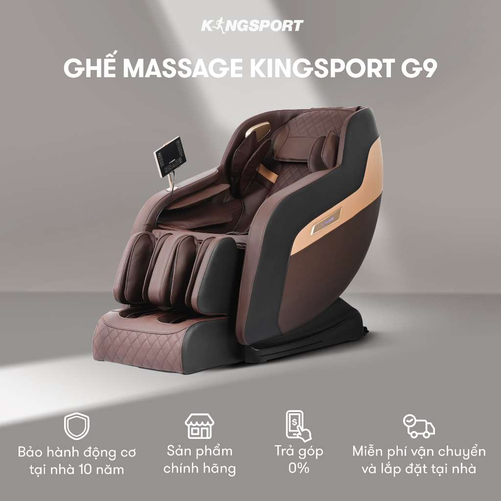 Ghế massage toàn thân KINGSPORT G9 công nghệ làm ấm Warmtech, 5 bài tập massage tự động