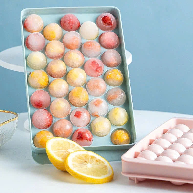 (COMBO 10)Vỉ Làm Đá Bi Tròn 33 Viên Chất Liệu An Toàn,Khuôn Làm Đá Ngộ Nghĩnh Tiện Lợi - KHAY LÀM ĐÁ TRÒN KHUÔN THẠCH TI