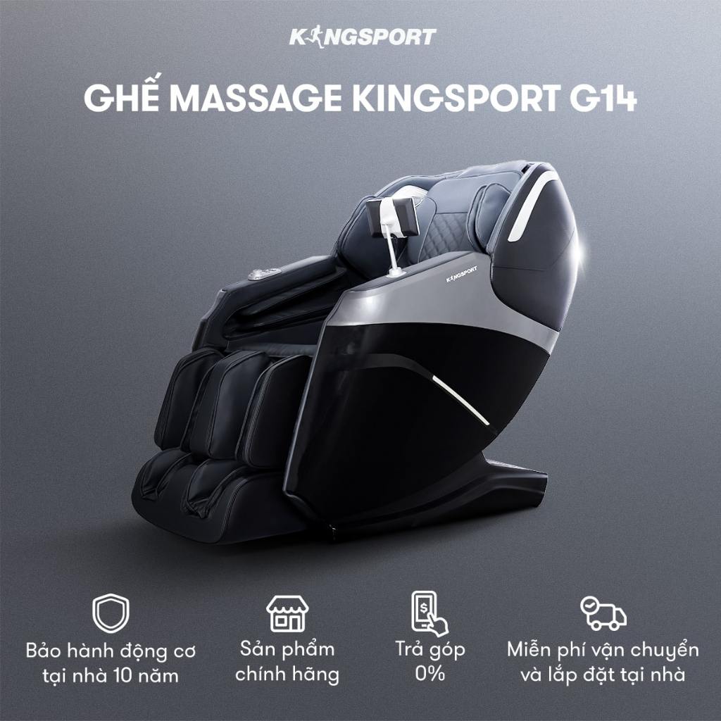 CHỈ GIAO MIỀN NAM | Ghế massage KINGSPORT G14 công nghệ massage Kingtech Touch Premium, 15 bài massage cao cấp