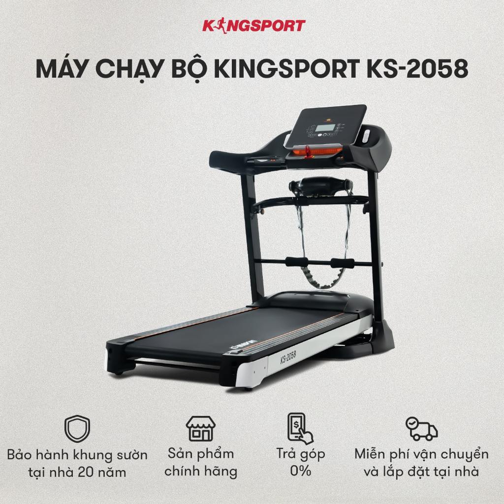 CHỈ GIAO MIỀN NAM | Máy chạy bộ KINGSPORT KS-2058 đa năng, nâng dốc tự động 18%, tốc độ tối đa 18km/h