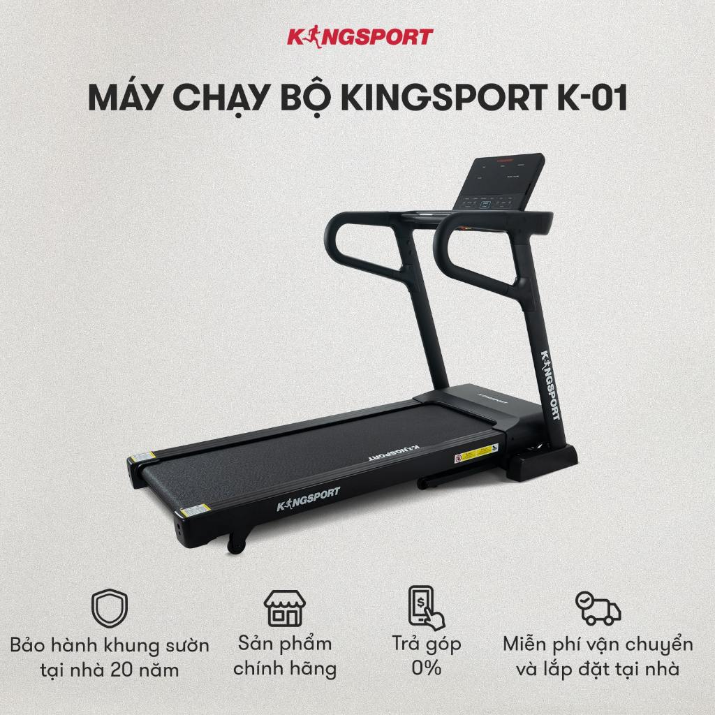 Máy chạy bộ KINGSPORT Legend K-01, nâng dốc tự động 15%, điều khiển cảm ứng hiện đại