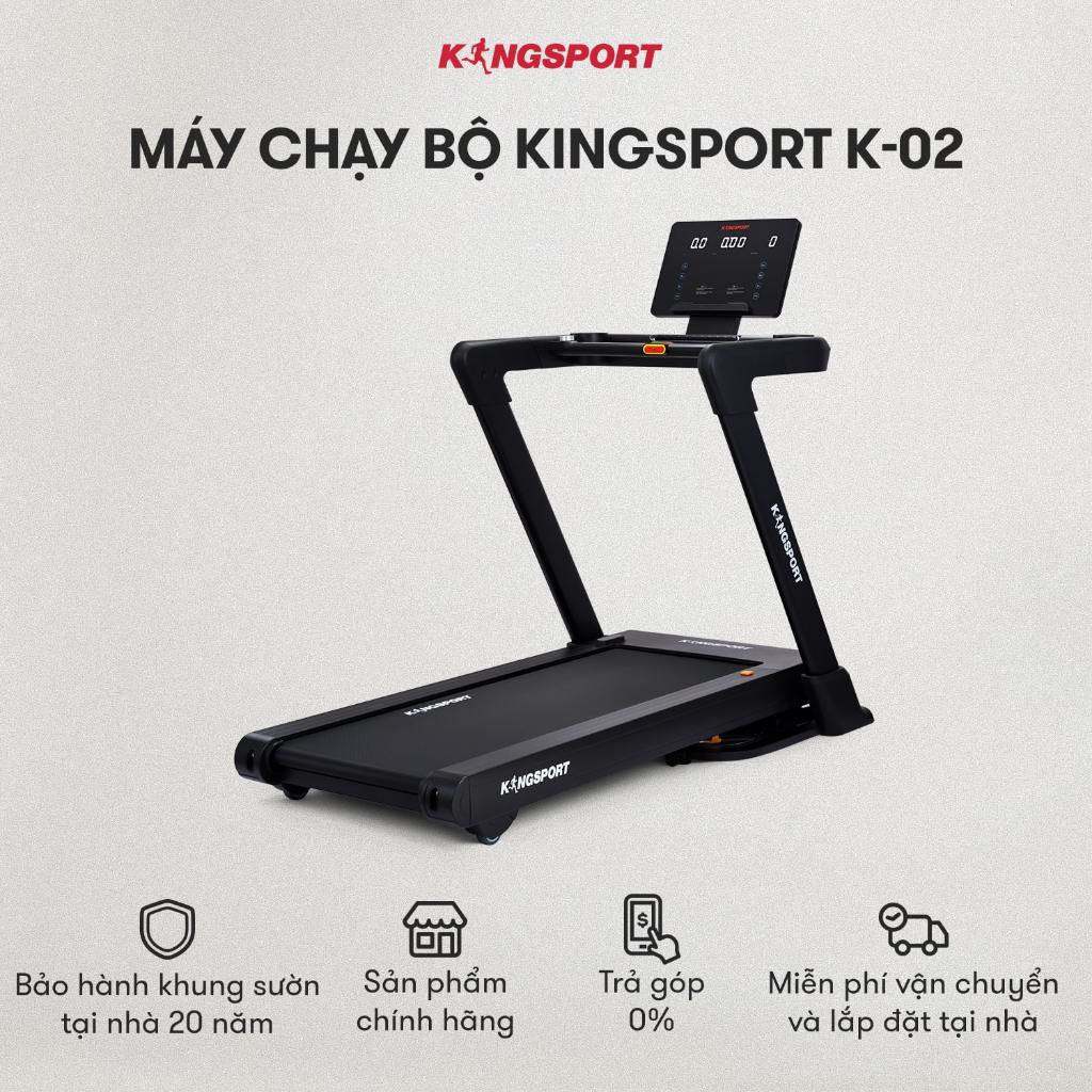 Máy chạy bộ KINGSPORT Vision Plus K-02 nâng dốc tự động 32%, tốc độ tối đa 18,8km/h