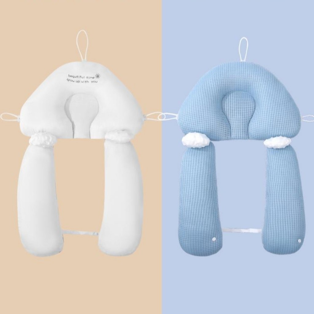 Gối chữ U Định Hình Đầu Cho Bé Sơ Sinh Đến 6 Tháng - Gối Có Dây Rút Điều Chỉnh Tiện Lợi