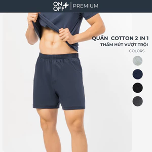 Quần sooc nam cotton mặc nhà phong cách cổ điển chính hãng ONOFF extra - 18BS24A032