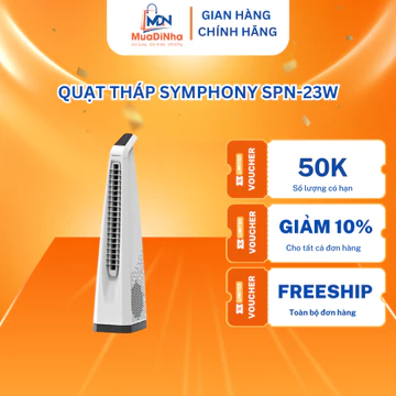 Quạt Tháp Điều Hòa Cao Cấp SYMPHONY SPN-23W, Quạt Tháp Không Cánh Công Suất 75W Có Remote BH 1 Năm
