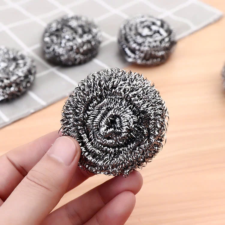 Set 6 Miếng Chà Rửa Xoong Nồi Lưới Thép, Bộ 6 Bùi Nhùi Cọ Nồi Chảo Siêu Sạch