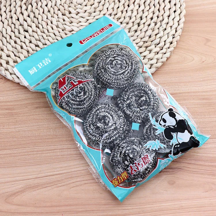 Set 6 Miếng Chà Rửa Xoong Nồi Lưới Thép, Bộ 6 Bùi Nhùi Cọ Nồi Chảo Siêu Sạch