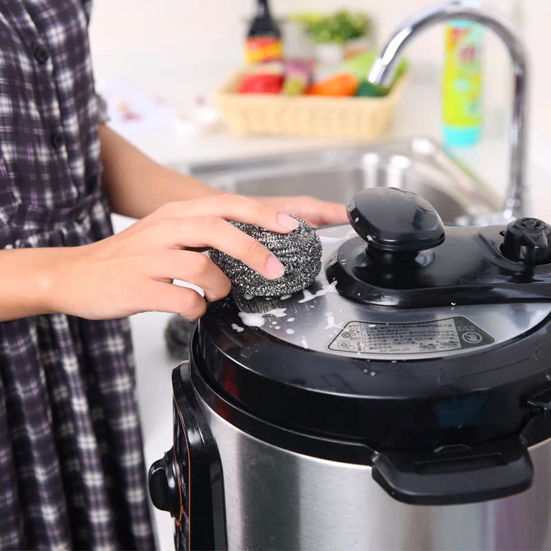 Set 6 Miếng Chà Rửa Xoong Nồi Lưới Thép, Bộ 6 Bùi Nhùi Cọ Nồi Chảo Siêu Sạch