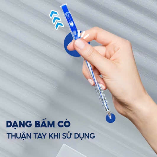 Combo 20 Bút bi Thiên Long TL-027 ngòi 0,5mm - Bút bi xanh/đỏ/đen bút viết học sinh