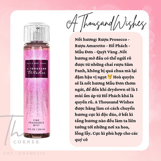 [Thôm Corner] BODY MIST BATH AND BODY WORKS Nhiều Mùi {Fullsize 236ml}