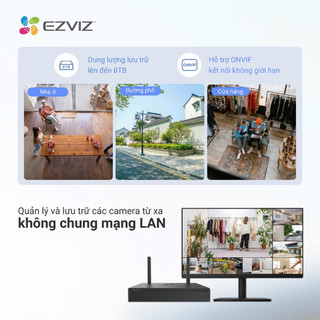 Đầu ghi camera EZVIZ X5S Không Dây - Hỗ trợ ONVIF, Kết nối lên đến 8 camera Wifi kết nối cùng một lúc
