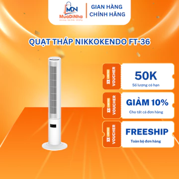 Quạt Tháp Không Cánh Nikkokendo FT-36, Quạt Tháp Điều Hòa Đối Lưu Không Khí Tạo Ion Âm Lọc Không Khí
