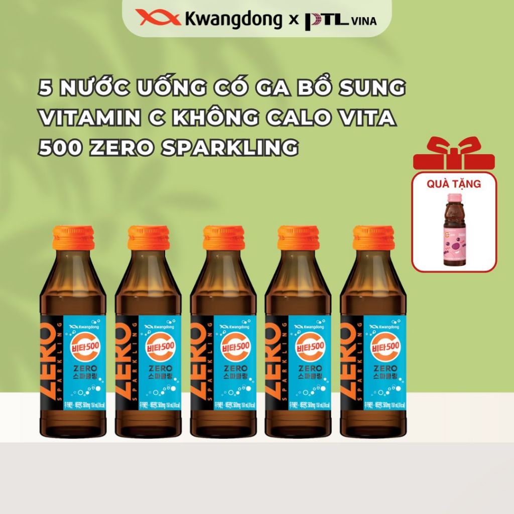 Ảnh Nước giải khát Zero Sparkling KWANGDONG có ga bổ sung vitamin C không calo Hàn Quốc chai150ml 1