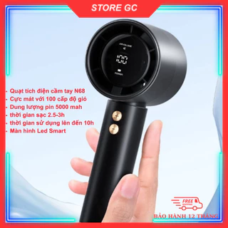 [HÀNG HOT] Quạt tích điện cầm tay mini Pin 5000mah với 100 cấp độ gió,mát sâu, quạt chạy êm Bảo hành 12 tháng