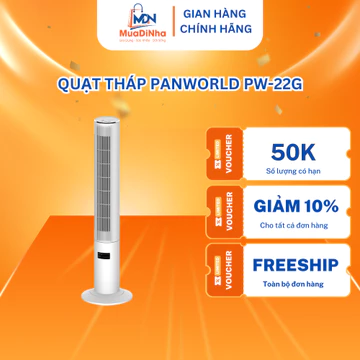 Quạt Tháp Quạt Điều Hòa Panworld The Pure PW-22G, Quạt Không Cánh Xoay 360 Độ Lọc Không Khí BH 2 Năm