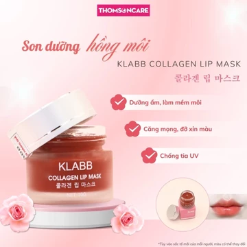 Son dưỡng hồng môi Collagen Lip Mask 10g KLABB, Son dưỡng có màu, khử thâm, nứt nẻ môi, giúp môi căng mọng - Thomsoncare