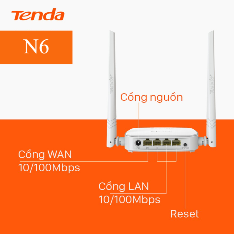 Ảnh Bộ Phát WiFi Tenda N6 Chuẩn N 300Mbps - Hàng Chính Hãng 2