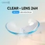 Kính áp tròng khoá ẩm 24H 1 Tháng Màu Trong Suốt CARASE, Lens cận Clear (1 bên mắt)