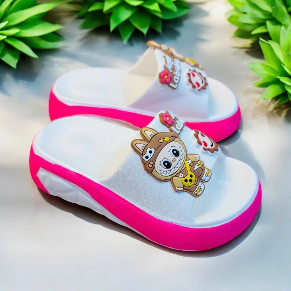 Dép bánh mì thời trang hình thỏ labubu angel siêu nhẹ êm chân cho bé gái