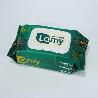 (TẶNG SÁCH TÔ MÀU) Thùng 10 gói khăn ướt Lamy gói lớn 100 tờ không mùi