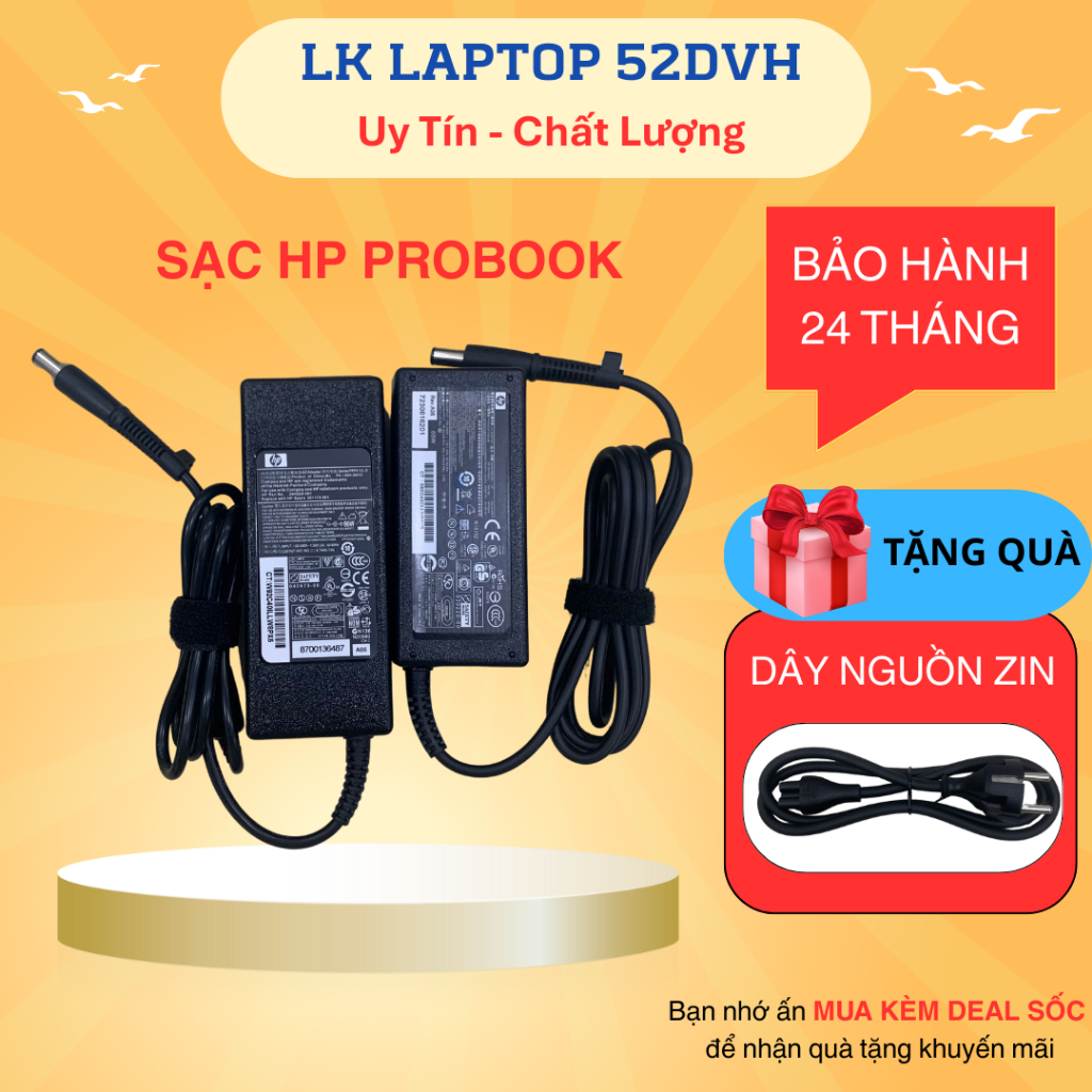Sạc Laptop HP Probook elitebook 90w 19V 4.74A cho 4530S 8460P 8470P 8560P 8760P 9470M 9480 8470W 8540W Zin NEW 100%