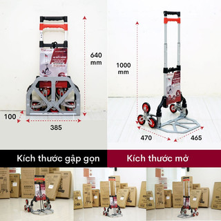 Xe kéo đẩy leo cầu thang 6 bánh rút gọn FUJIHOME CC-675 tải trọng 70kg - Hàng nhập khẩu chính hãng
