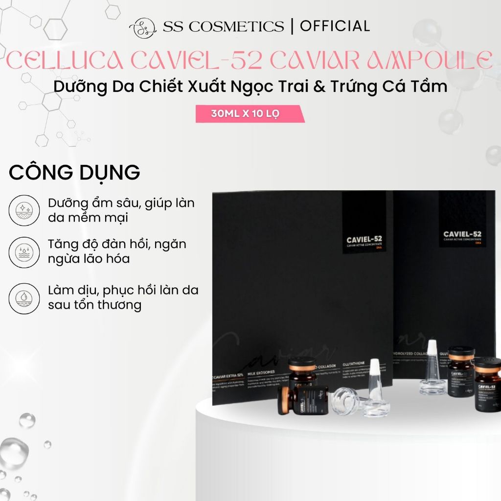 Ống Tinh Chất Celluca Caviel-52 Caviar Ampoule 3mlx10 BE568 Dưỡng Sáng ...