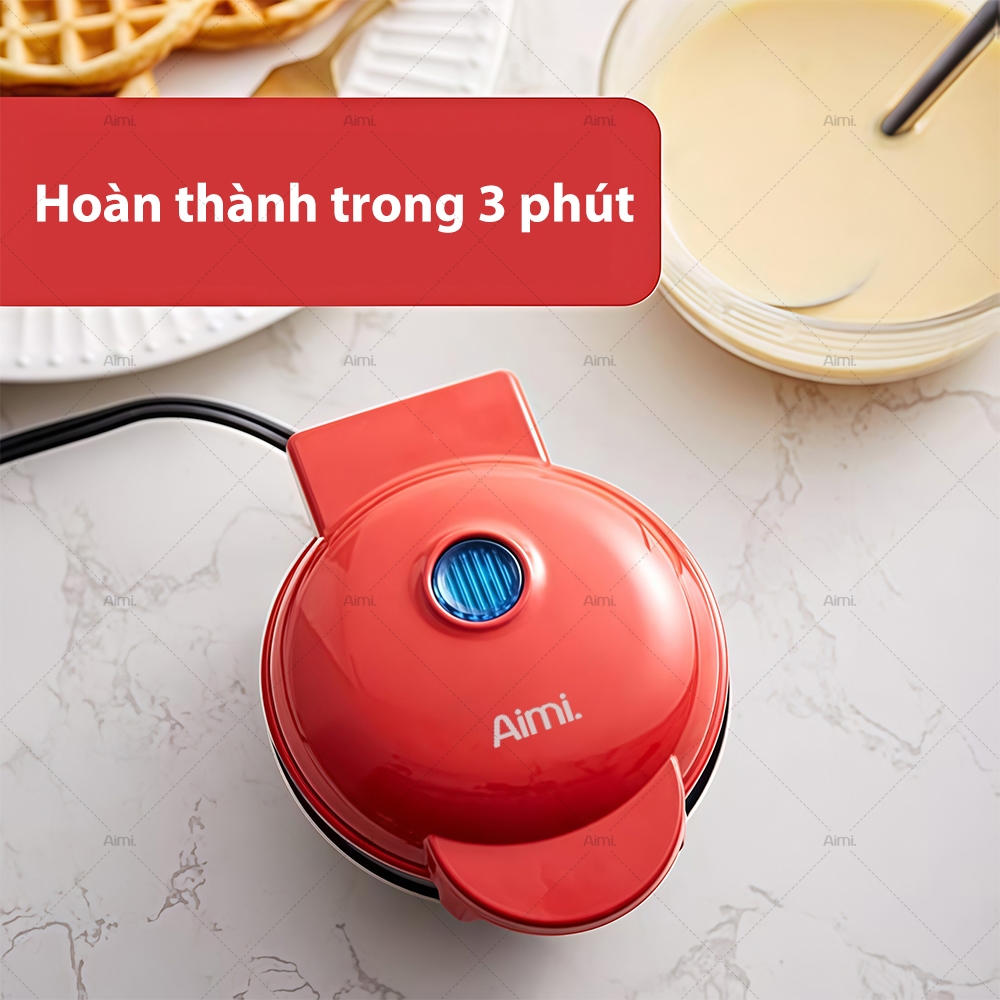 Máy Làm Bánh Kẹp Máy Nướng Bánh Máy Làm Bánh Quế Bánh Tổ Ong / Trái Tim Waffle Màu Đỏ Máy Làm Sữa