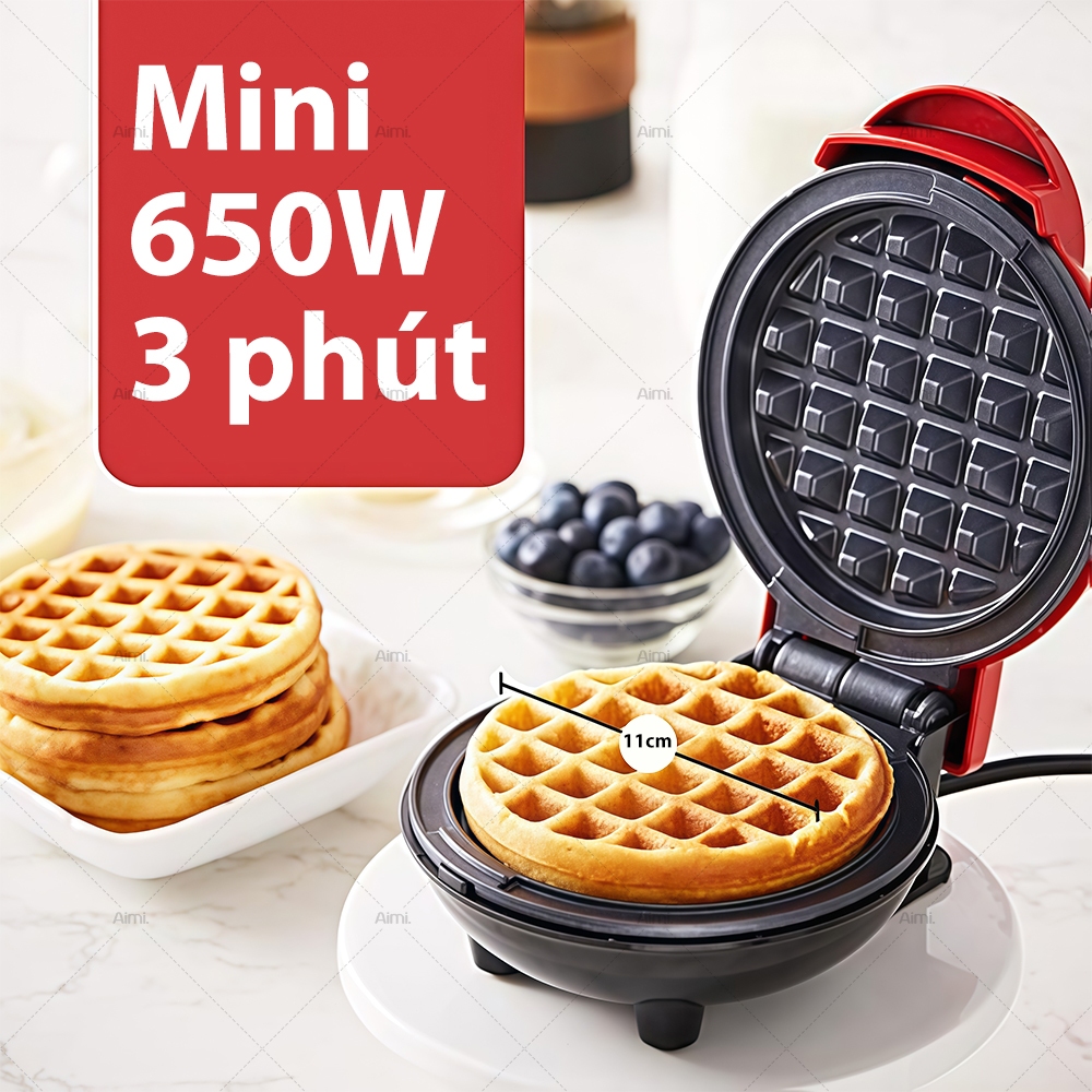 Máy Làm Bánh Kẹp Máy Nướng Bánh Máy Làm Bánh Quế Bánh Tổ Ong / Trái Tim Waffle Màu Đỏ Máy Làm Sữa