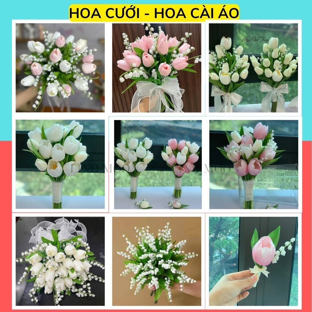 [TẶNG HOA ÁO CHÚ RỂ] Hoa Cưới Tuylip Cầm Tay, Cô Dâu Sang Trọng, Hoa ...