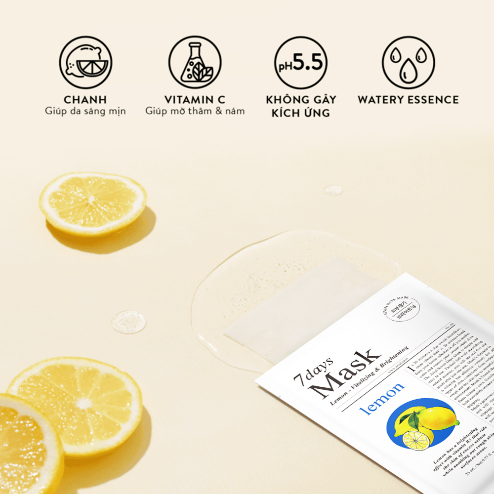 Ảnh Mặt Nạ Giảm Thâm & Dưỡng Sáng Da Chanh Vàng ARIUL 7 Days Mask Lemon C 23 ml 2