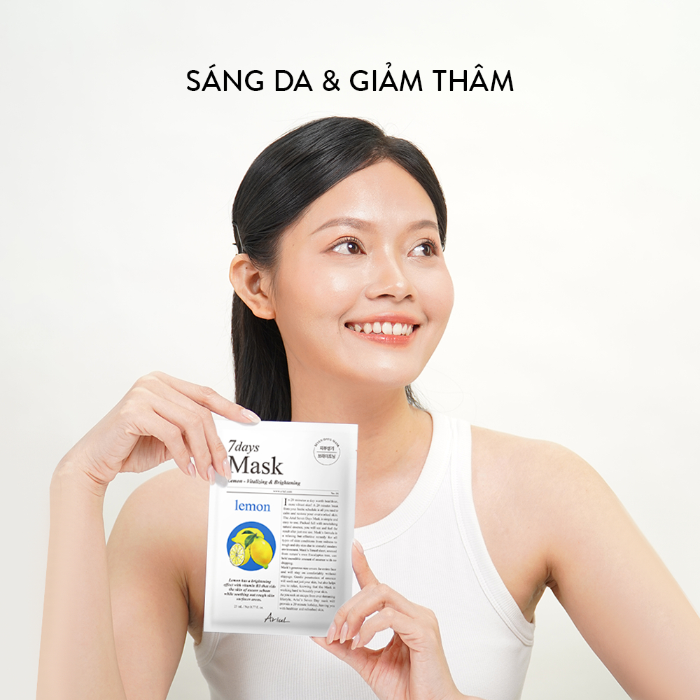 Ảnh Mặt Nạ Giảm Thâm & Dưỡng Sáng Da Chanh Vàng ARIUL 7 Days Mask Lemon C 23 ml 3