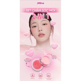 SET TẨY TẾ BÀO CHẾT VÀ DƯỠNG MÔI MỜ THÂM 2 IN 1 MIRA B780